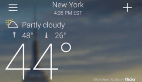 Yahoo Weather app