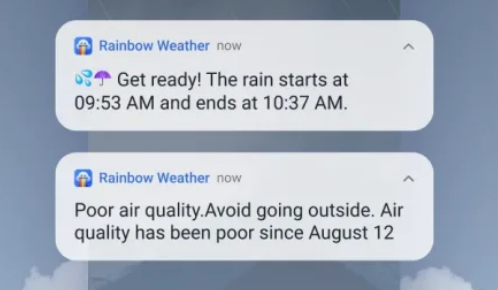 Rainbow Weather app